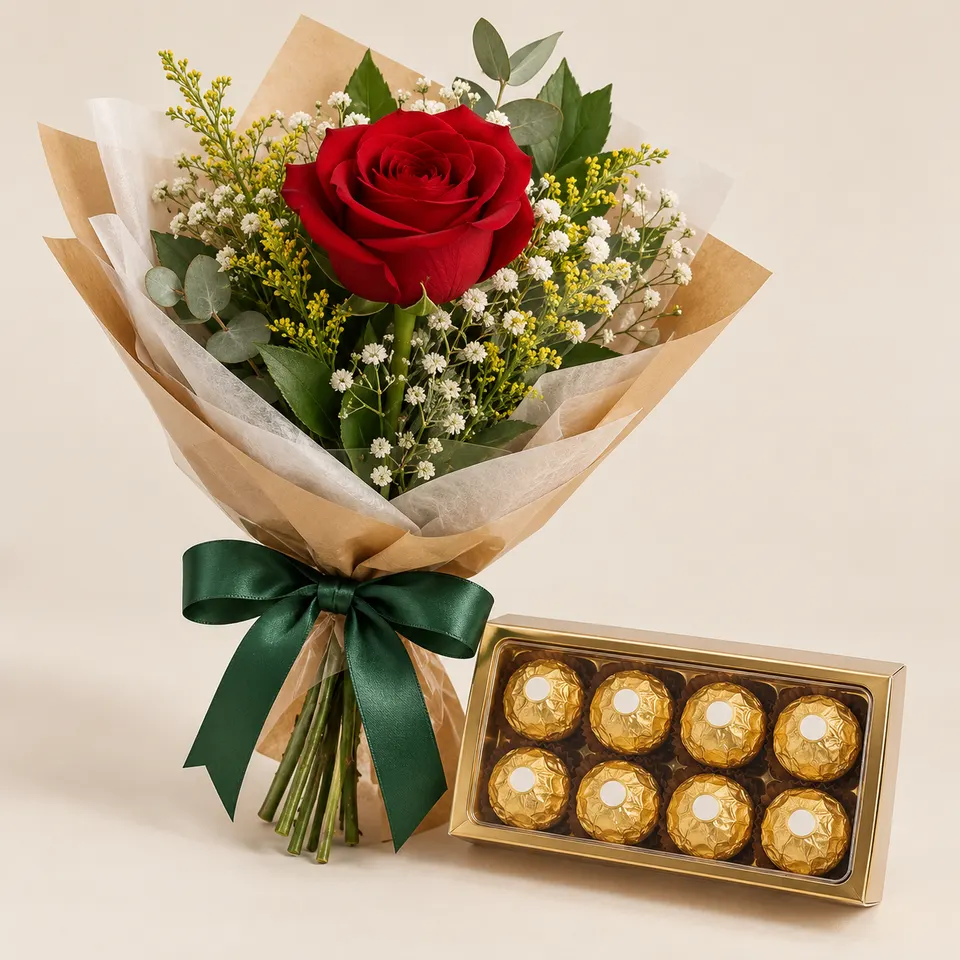 Rosa Vermelha com Ferrero