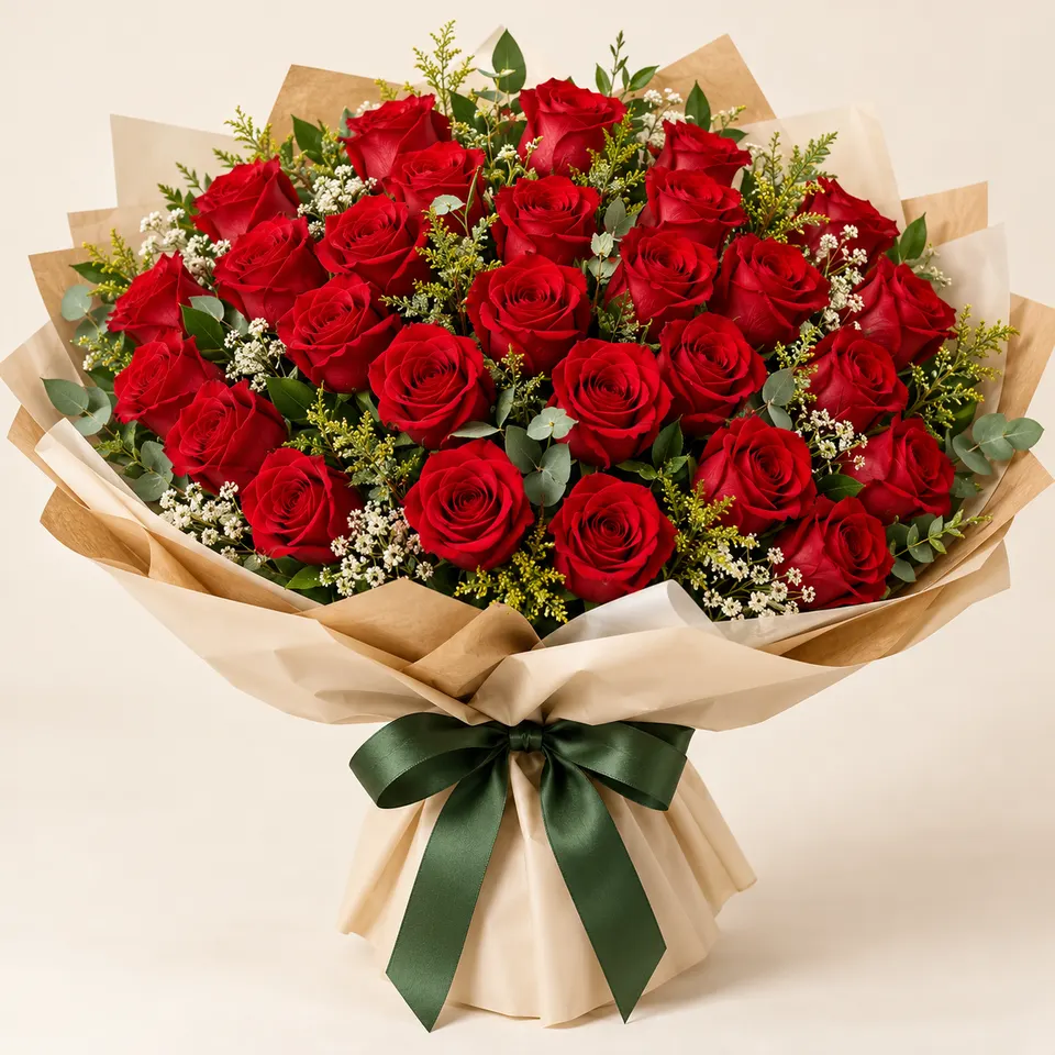Buquê Especial com 36 Rosas Vermelhas
