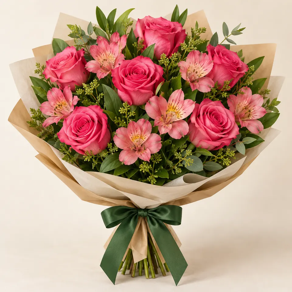 Mega Soneto de rosas e Alstroemélias
