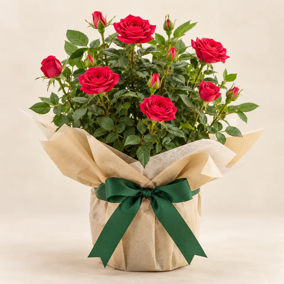 Vaso de Mini Rosa Plantada