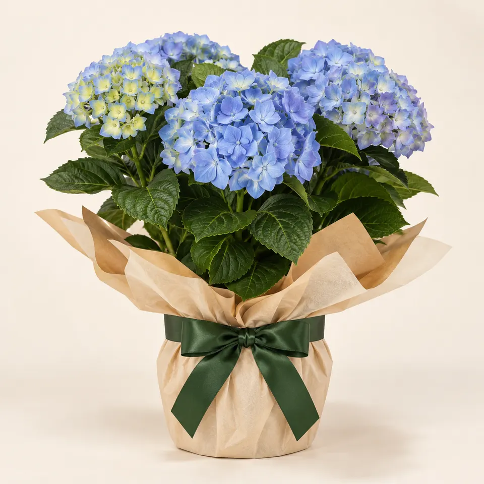 Vaso de Hortênsias para Presente