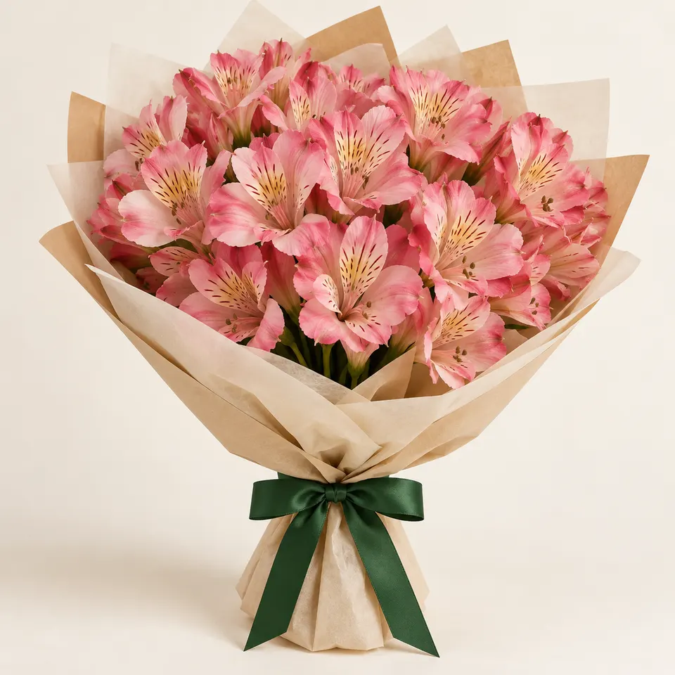 Buquê Delicado com Alstroemélias Rosa
