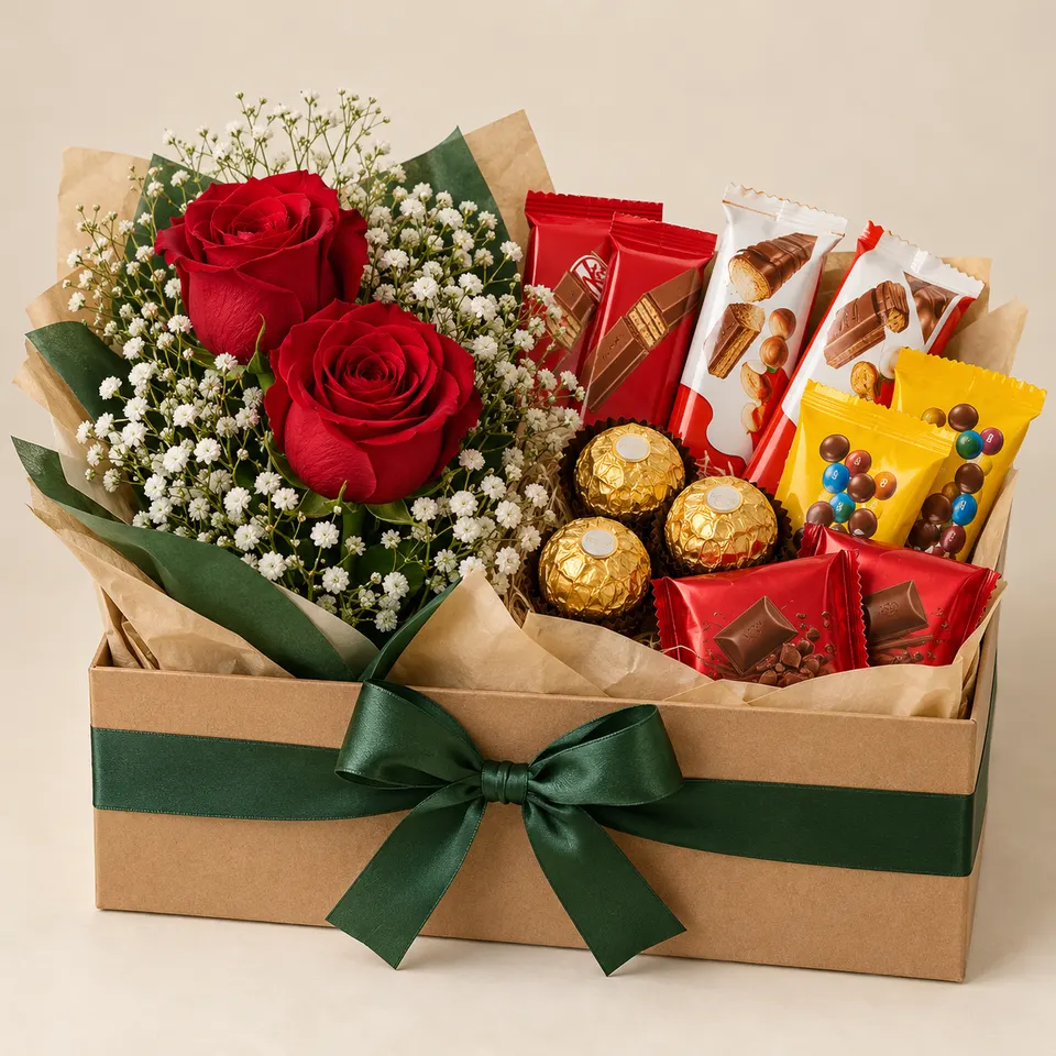 Kit Chocolates e Rosas