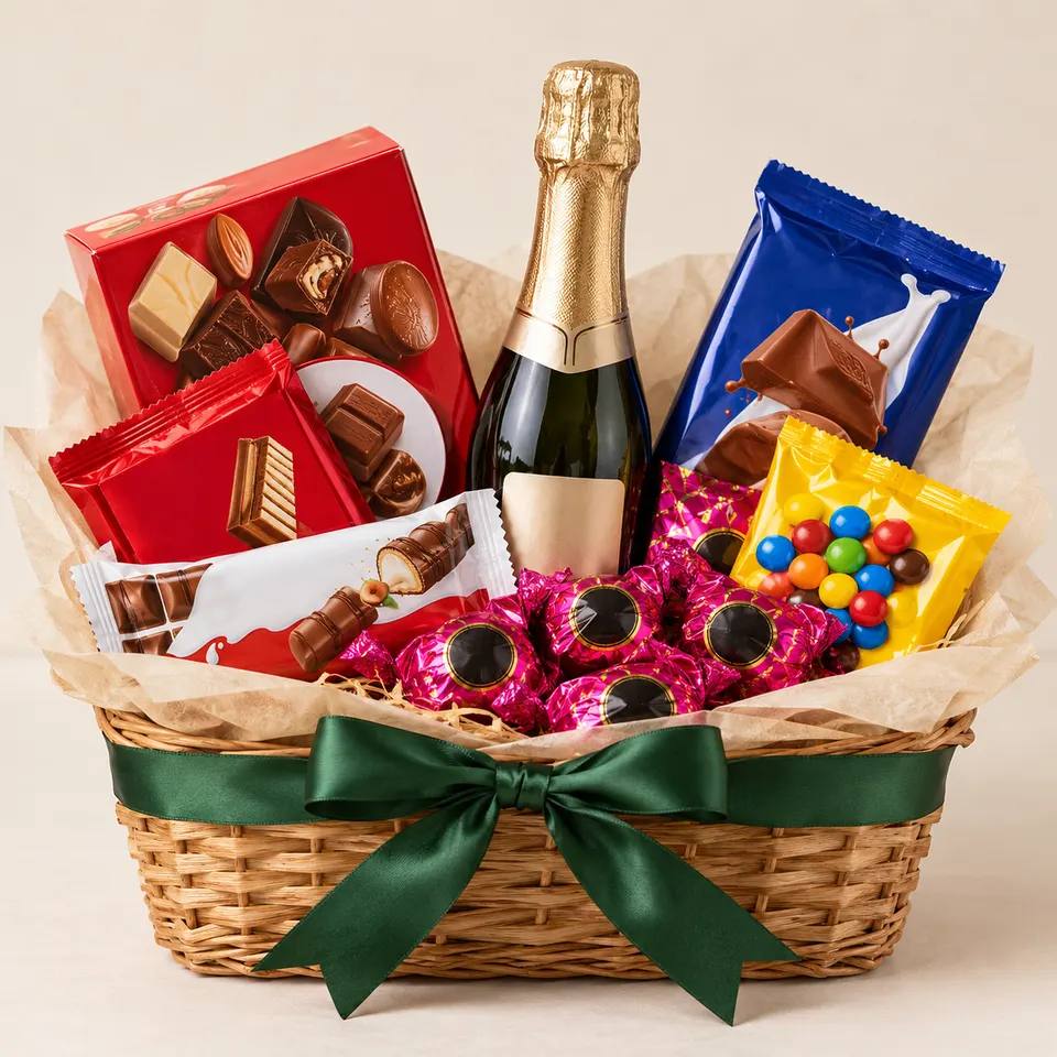 Cesta de Chocolate e Chandon