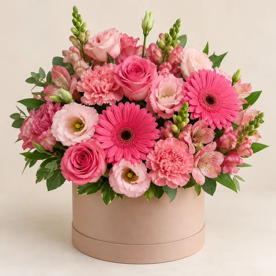 Arranjo Floral em Tons de Rosa
