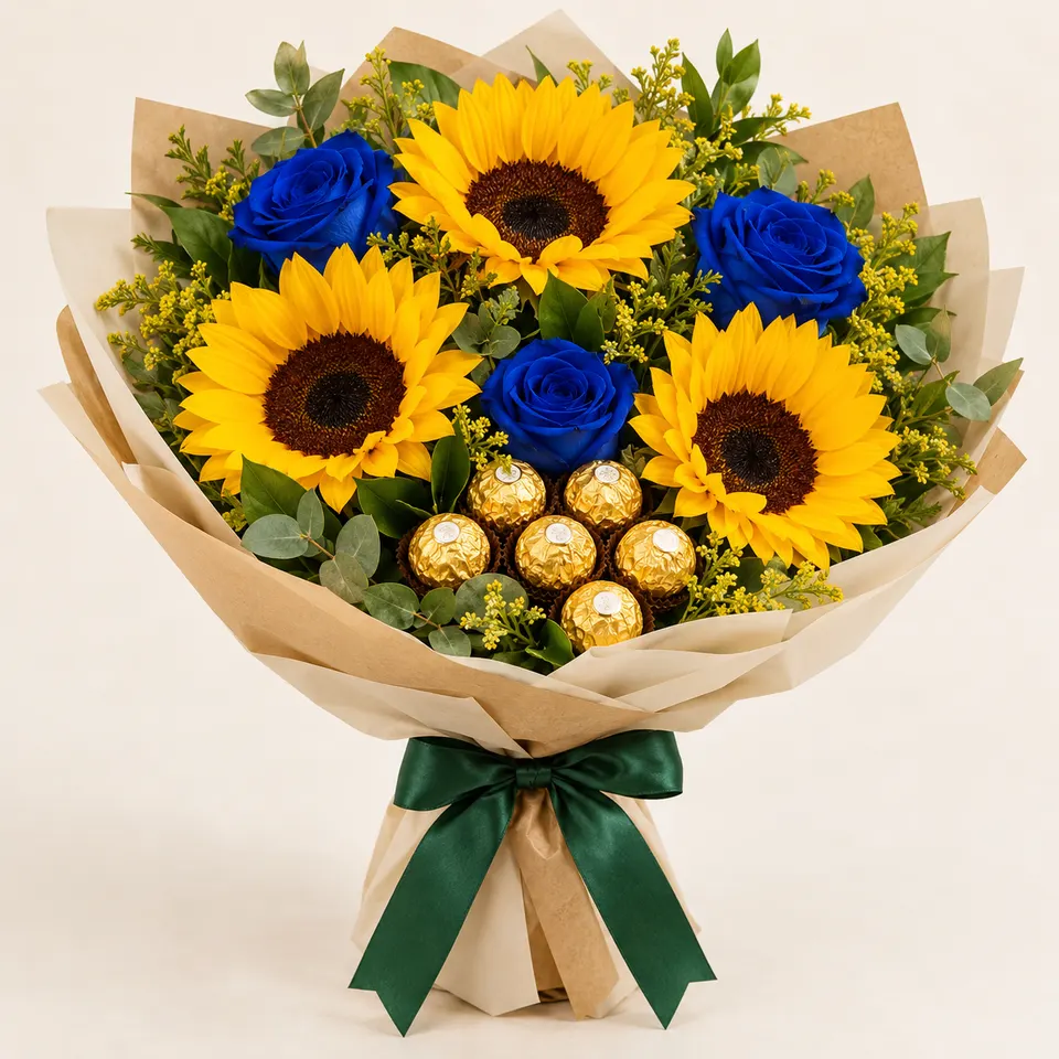 Girassóis, Rosas Azuis e Ferrero