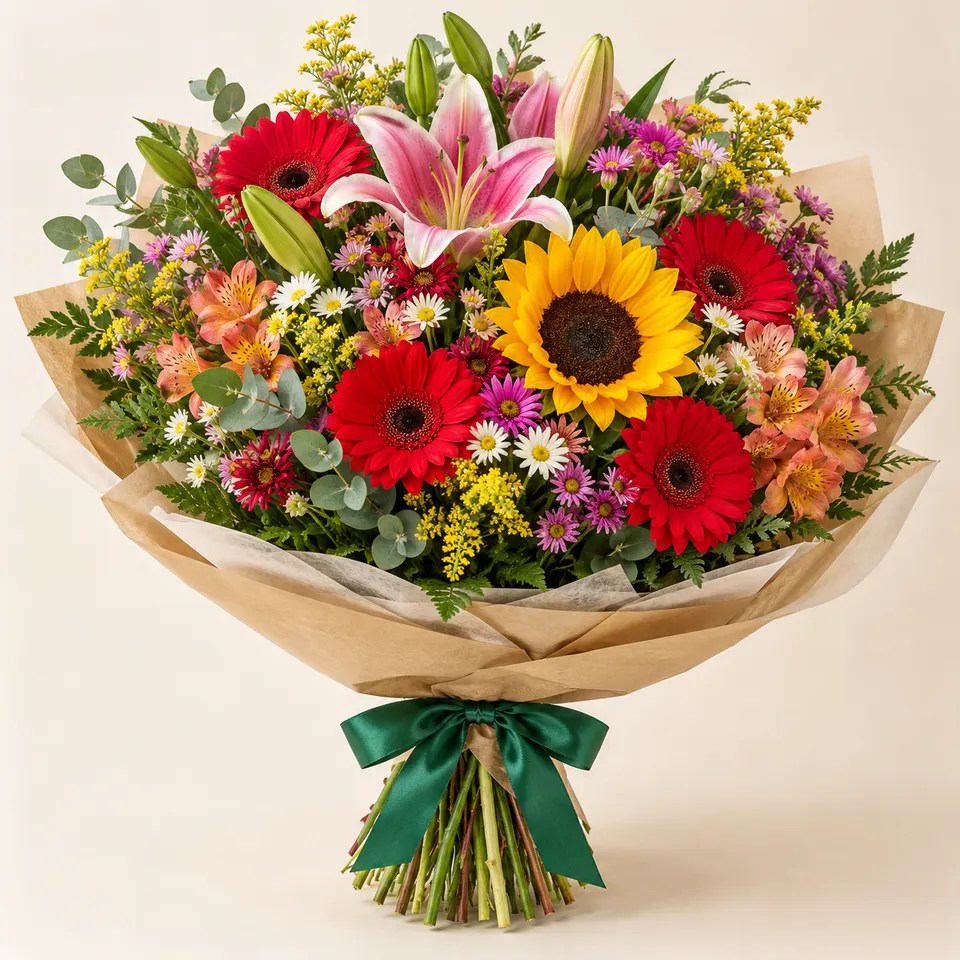 Buquê médio de flores mistas