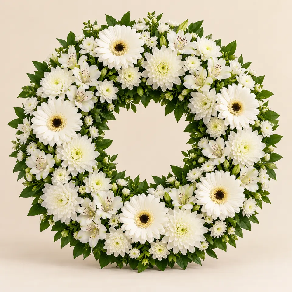 Coroa de Flores Branca Clássica