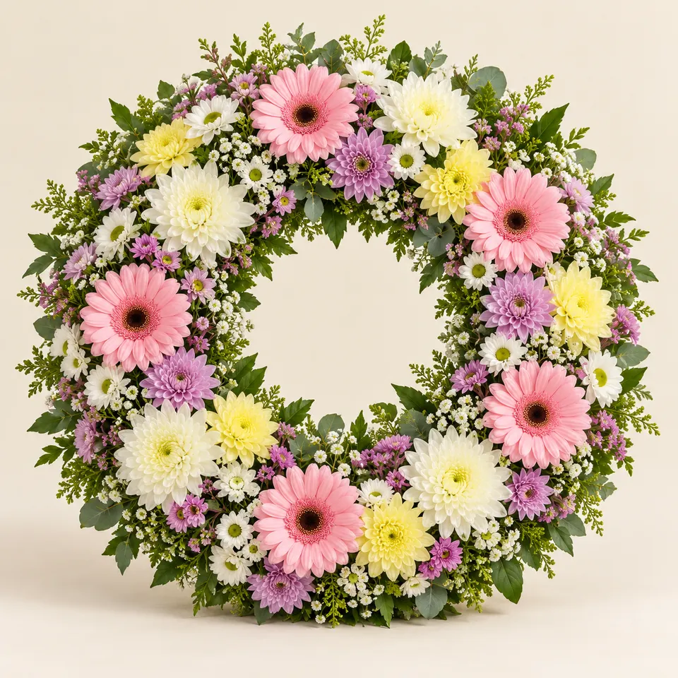 Coroa de Flores Colorida Homenagem
