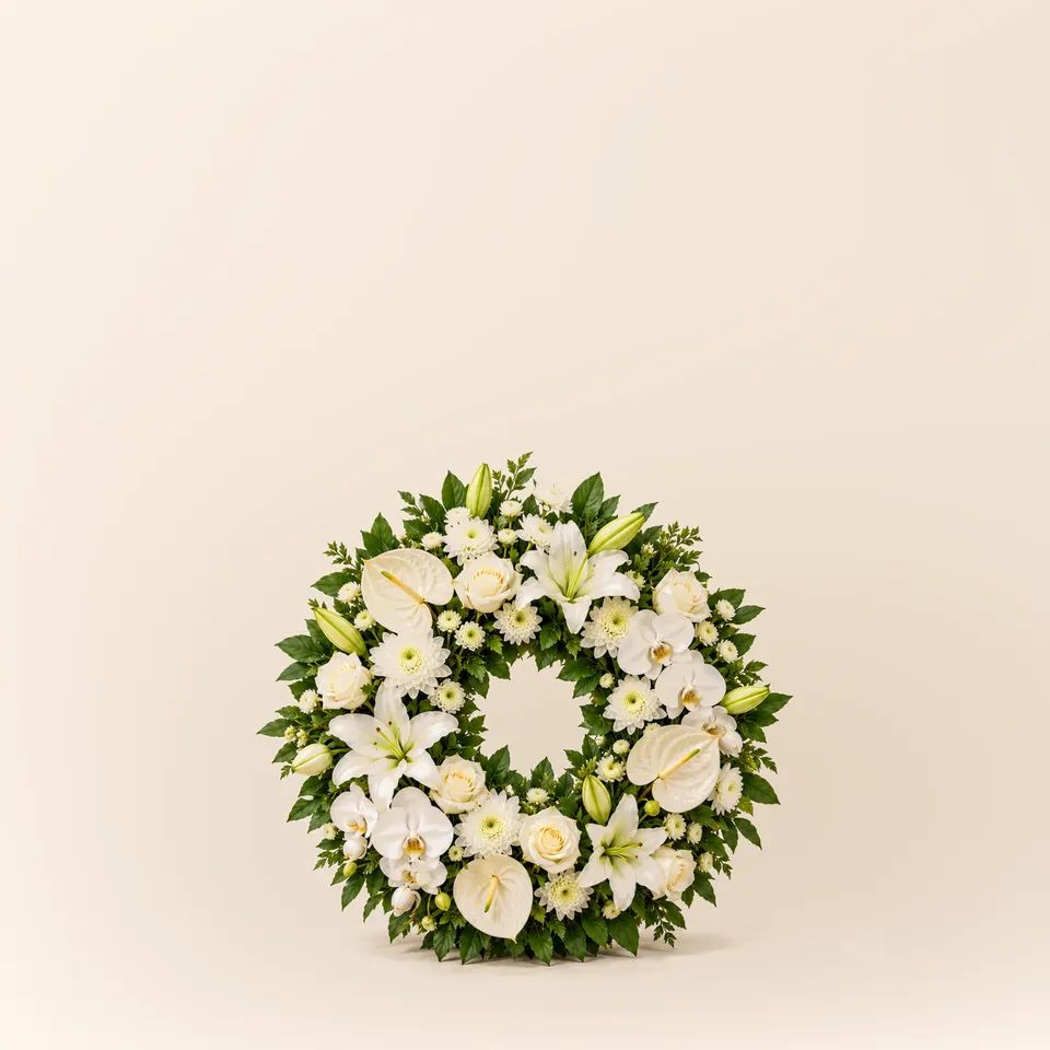 Coroa de Flores Super Luxo, tamanho P (60 cm de diâmetro)